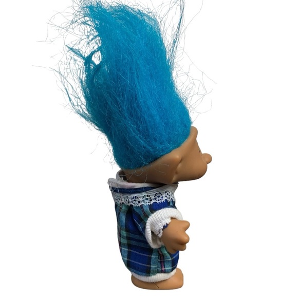 Vtg Ace Novelty Treasure  Troll Doll Blue hair Star Jewel Eyes Wishstone Gem 90s - Picture 3 of 8